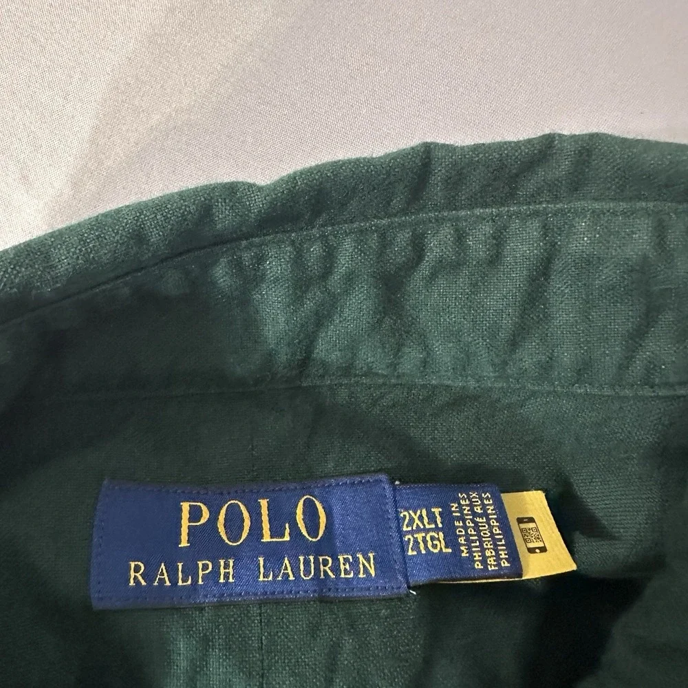 Polo Ralph Lauren Button Down Forest Green Shirt Preppy Men's 2XLT